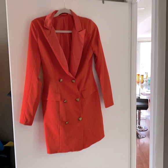 Missguided bright orange blazer dress - Picture 1 of 1